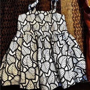 Janie and Jack Black and White Leaf Pattern Dress